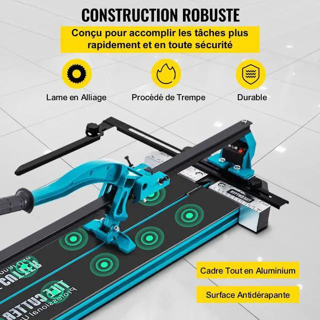 Alt view image 5 of 6 - Mophorn 48 Inch Tile Cutter Single Rail Double Brackets Manual Tile Cutter 3/5 in Cap w/Precise Laser Manual Cutter Tools for Precision Cutting (48 Inch)
