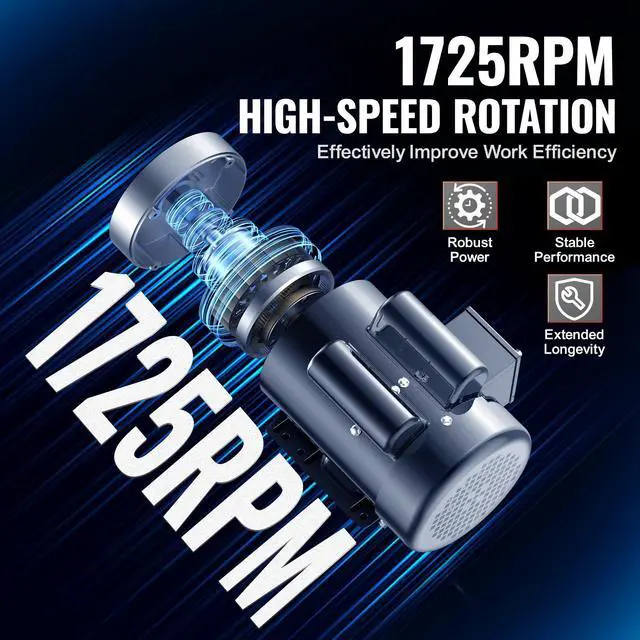 Alt view image 3 of 6 - 2HP Electric Motor 1725 RPM, AC 115V/230V, 56C Frame, Air Compressor Motor Single Phase, 5/8" Keyed Shaft, CW/CCW Rotation for Agricultural Machinery and General Equipment