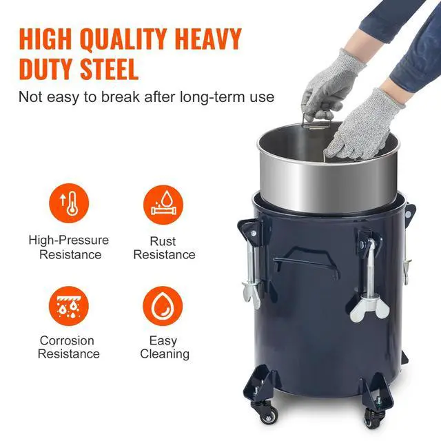 Alt view image 4 of 6 - Spray Paint Pressure Pot Tank, 30L/8gal Air Paint Pressure Pot with Manual Mixing Agitator, Leak Repair Sealant for Industry Home Decor Architecture Construction Automotive Painting, 70PSI Max