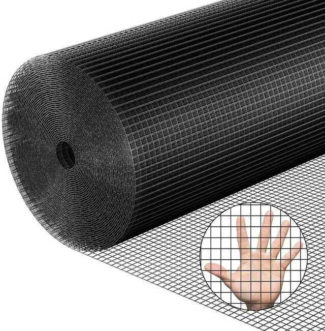 Main image of Hardware Cloth 1/2 inch 72 x 50 ft Heavy Duty Black Chicken Wire Fencing 19 Gauge Vinyl Coated Welded Wire Mesh Roll PVC Hardware Cloth Chicken Wire Fencing Garden Fence Tree Guard