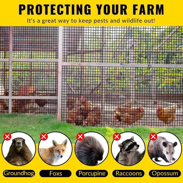 Alt view image 5 of 6 - Hardware Cloth 1/2 inch 72 x 50 ft Heavy Duty Black Chicken Wire Fencing 19 Gauge Vinyl Coated Welded Wire Mesh Roll PVC Hardware Cloth Chicken Wire Fencing Garden Fence Tree Guard