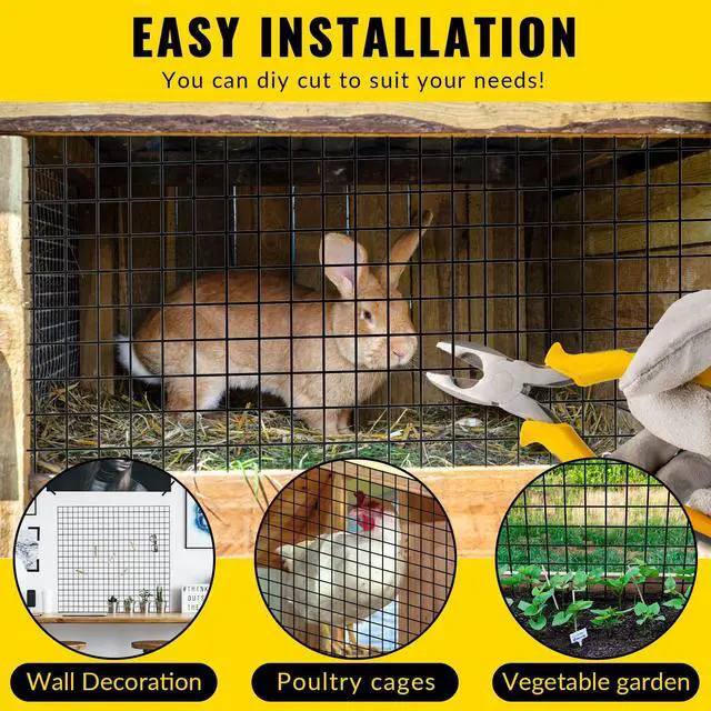 Alt view image 6 of 6 - Hardware Cloth 1/2 inch 72 x 50 ft Heavy Duty Black Chicken Wire Fencing 19 Gauge Vinyl Coated Welded Wire Mesh Roll PVC Hardware Cloth Chicken Wire Fencing Garden Fence Tree Guard