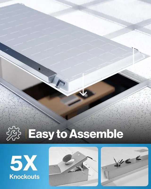 Alt view image 3 of 6 - Sunco 6 Pack 2x4 LED Flat Panel Light Drop Ceiling Office Shop Commercial Warehouse Fixture, 6500 Lumens, Selectable Features, 30W/40W/50W, 4000K/5000K/6000K, Dimmable (0-10V), Dustproof ETL