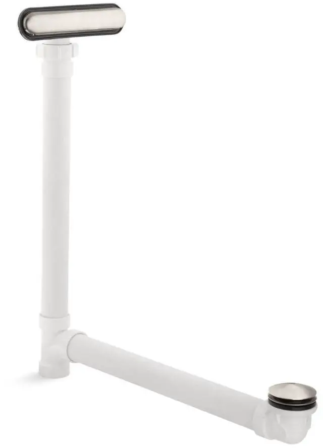 Main image of K-7272-BN Clearflo Slotted Overflow Bath Drain, Toe-Tap Stopper, Above- or Through-the-Floor Placement, Ball-Joint for Easy Installation, Sleek Design, 4.5 pounds, Vibrant Brushed Nickel