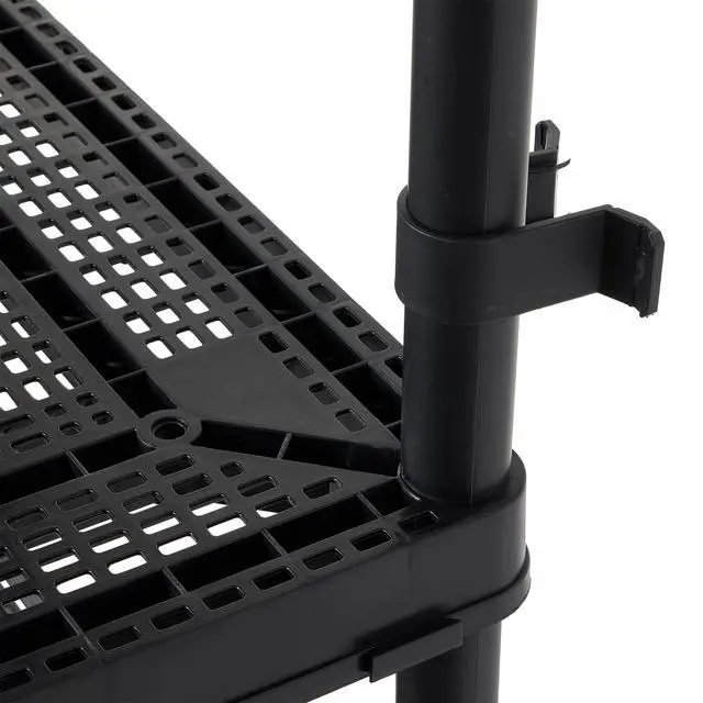 Alt view image 6 of 6 - 4 Shelf Fixed Height Medium Duty Storage Unit 14 x 32 x 54.5" Organizer System for Home, Garage, Basement, & Laundry, Black (4 Pack)