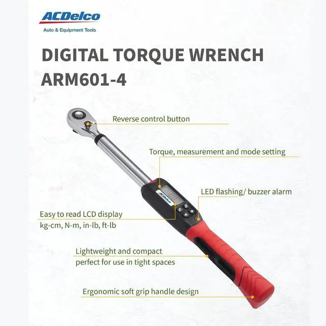 Alt view image 3 of 6 - ARM601-34 3/8 & ½ Heavy Duty Digital Torque Wrench Combo Kit with Buzzer and LED Flash Notification ISO 6789 Standards with Certificate of Calibration