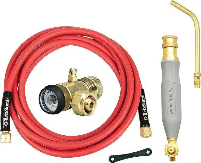 Main image of TURBOTORCH 0386-0090 WSF-4 Manual Torch Kit, Air Acetylene/, B Tank Connection, Soft-Flame, Color Coded O-Ring, Includes AR-B Regulator, WA-400 Handle, AH-12 Hose, Tip