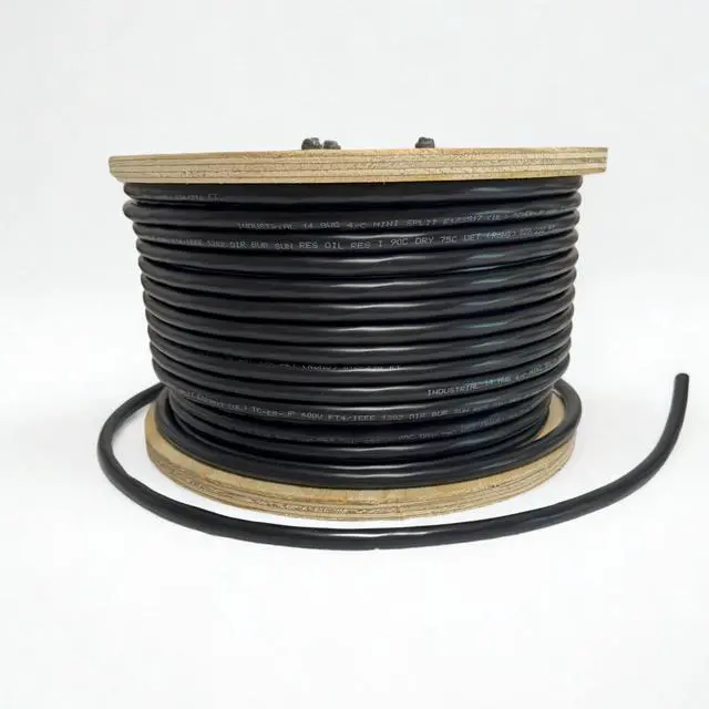 Alt view image 2 of 4 - 14 AWG 4-Conductor Mini-Split Cable 250 FT (Black) 600V 100% Copper UL Listed Indoor/Outdoor Made in USA