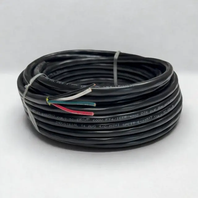 Alt view image 3 of 4 - 14 AWG 4-Conductor Mini-Split Cable 250 FT (Black) 600V 100% Copper UL Listed Indoor/Outdoor Made in USA
