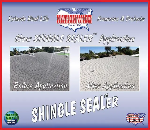 Alt view image 2 of 6 - Shingle Sealer - 7 Year - High Solids - Clear Sealer Protectorant 5 Gallon | Waterproofing - 100% Acrylic - Shingle Roof Rejuvenation Treatment - Extend Preserve & Protect - Keeps Roofs Cleaner Longer