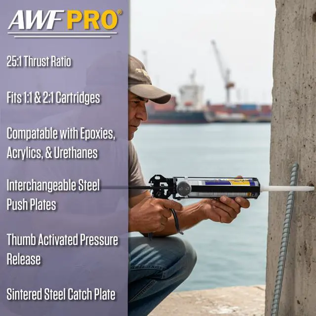Alt view image 2 of 6 - Dual Cartridge Epoxy Gun for 200mL, 250mL, 400 mL, 450 mL (1:1 and 2:1) Dual Component Cartridges 25:1 Thrust Ratio, Professional 2 Part Epoxy Gun, Pack of 4