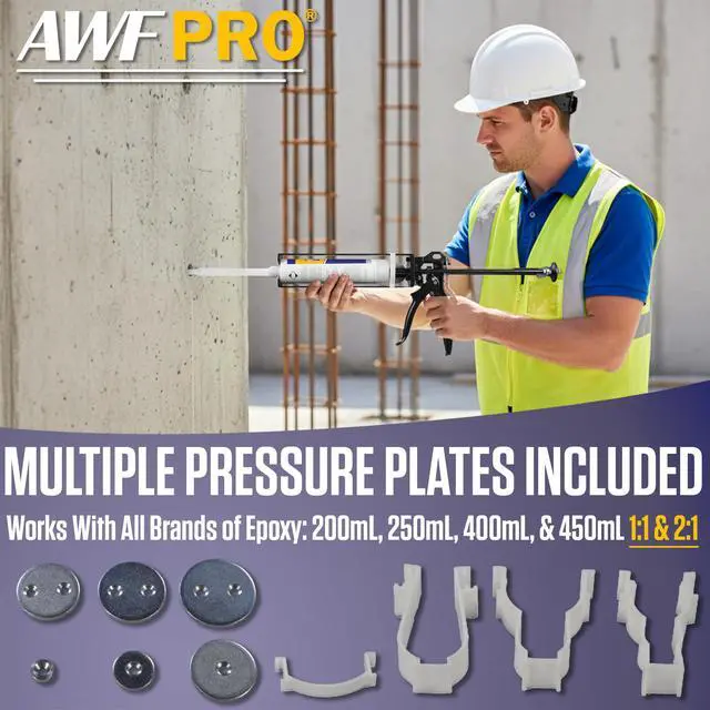 Alt view image 4 of 6 - Dual Cartridge Epoxy Gun for 200mL, 250mL, 400 mL, 450 mL (1:1 and 2:1) Dual Component Cartridges 25:1 Thrust Ratio, Professional 2 Part Epoxy Gun, Pack of 4