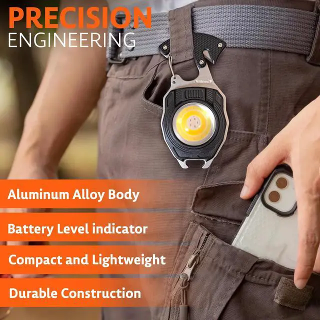 Alt view image 5 of 6 - Fathers Day Gift for Dad Multitool Survival keychain Tool, LED Flashlight, Carabiner, Fire Starter, Screwdriver, Whistle, Bottle Opener Camping & Outdoor Multi Tool Gear - 30 Pack