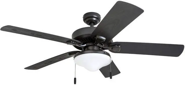 Main image of Ceiling Fans Belmar 52 Inch Ceiling Fan With Light, Indoor/Outdoor Ceiling Fan with Pull Chain, LED Tri-Mount 5 Blade Design, ETL Damp Rated, Bronze (50512-01)