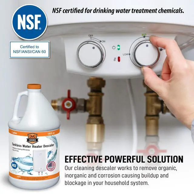 Alt view image 3 of 6 - NSF Certified Tankless Water Heater Descaling Solution | Highly Effective Descale (4 gallon) (4)