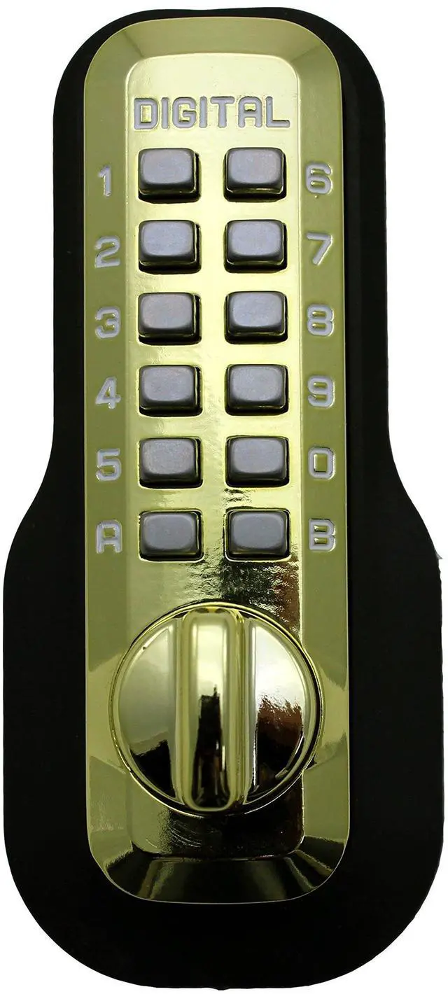 Main image of Digital Door Lock M210 Mechanical Keyless Deadbolt, Bright Brass