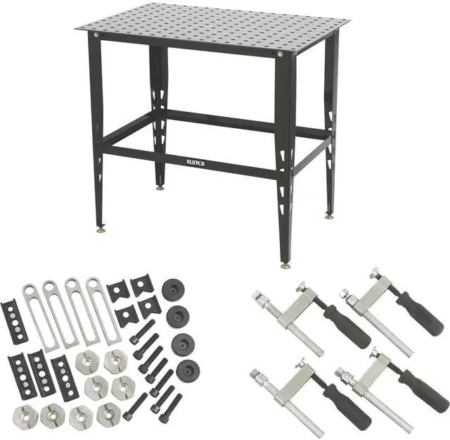 Main image of Steel Welding Table with 24-Piece Fit-Up Tool Kit, 600 Lb Capacity, 36 in. L x 24 in. W x 33-1/4 in. H, 16mm Fixture Holes, Stand Alone or Benchtop Welding Fabrication Table