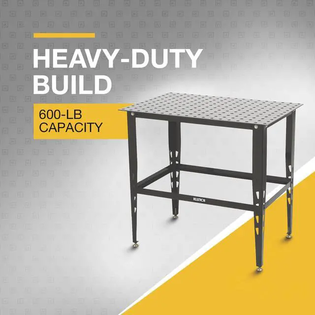 Alt view image 2 of 6 - Steel Welding Table with 24-Piece Fit-Up Tool Kit, 600 Lb Capacity, 36 in. L x 24 in. W x 33-1/4 in. H, 16mm Fixture Holes, Stand Alone or Benchtop Welding Fabrication Table