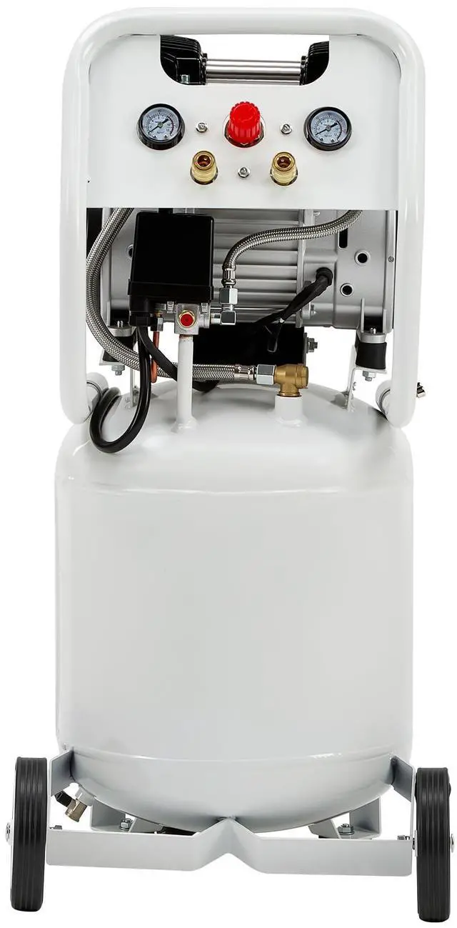 Main image of 10 Gallon Electric Air Compressor, 1.8 HP Vertical Wheeled Tank | Oil-Free Air Compressor with Copper Motor 120 PSI Max Pneumatic Tool Tire Inflation Use