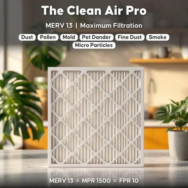 Alt view image 2 of 6 - 19 7/8x21 1/2x1 MERV 13 High Efficiency Pleated Air Filter, 12-Pack, Electrostatic AC Furnace HVAC Replacement, Captures Smoke Bacteria Allergy Dust Pollen Pet Dander (19.875x21.5x0.75)
