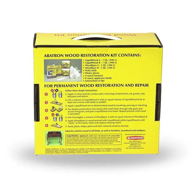Alt view image 3 of 6 - Wood Restoration Kit - 4 Quart - Includes LiquidWood Epoxy Resin Wood Hardener and WoodEpox Wood FIller | Includes LiquidWood Epoxy Resin Wood Hardener, Includes WoodEpox Wood Filler