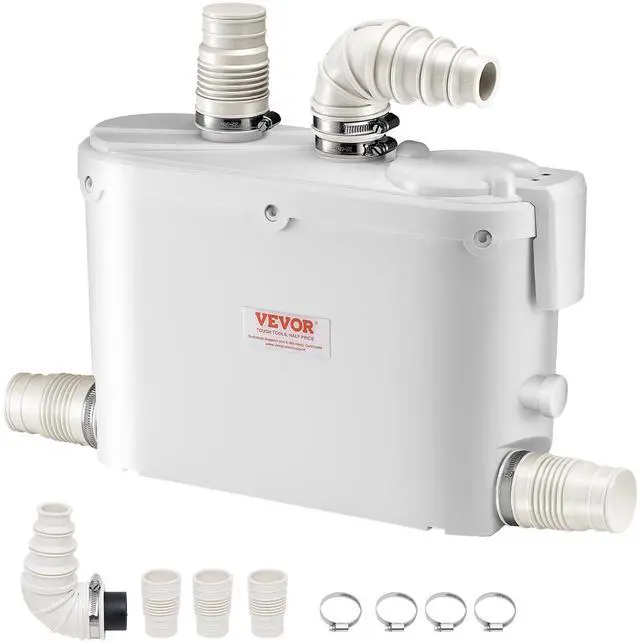 Main image of 500W Utility Sink Pump, 29 GPM Flow, 26 ft/8 m Head, Macerator Sewerage Sump Pump with 3 Water Inlets for Basement, Kitchen, Sink, Shower, Bathtub, Laundry Waste Water Disposal Upflush Machine