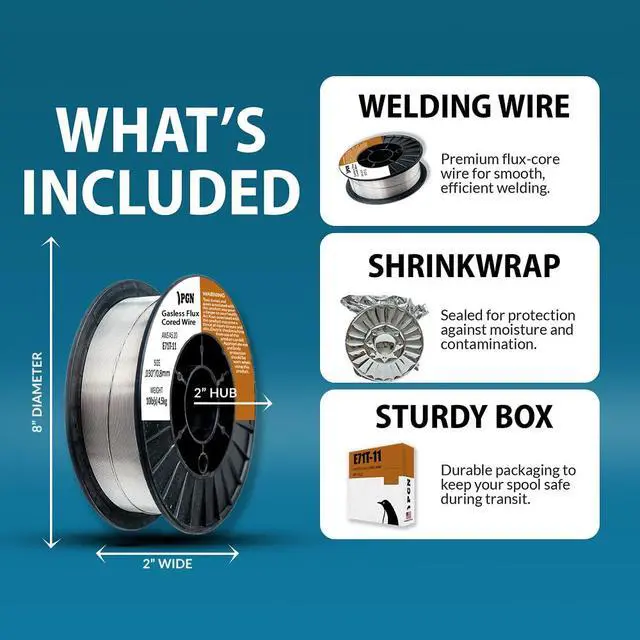 Alt view image 2 of 6 - (4 Pack) PGN Flux Core Welding Wire - E71T-11.030 Inch, 10 Pound Spool - Gasless Mild Steel Welding Wire with Low Splatter - For All Position Arc Welding