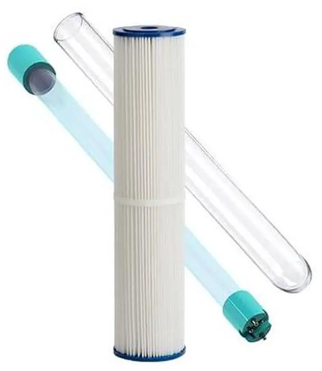 Main image of Kind Water Replacement Filter Set Sediment Filter, UV Lamp & Quartz Sleeve Fits E-2000 UV Whole House System Annual Maintenance Kit for Clean, Safe Water