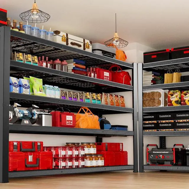 Alt view image 2 of 6 - 62" W 3050LBS Storage Shelves Unit,5 Tier Heavy Duty Metal Shelving Unit and Storage Large Rack,72" H x62 W x24 D Adjustable Metal Shelving Unit,Garage Shelves for Basement,Warehouse