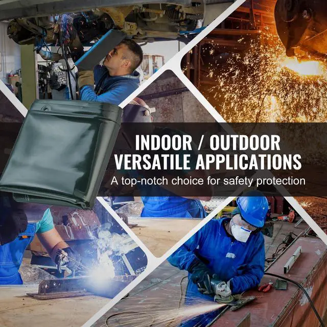 Alt view image 6 of 6 - Welding Screen with Frame, 6' x 6' 3 Panel Welding Curtain Screens, Flame-Resistant Vinyl Welding Protection Screen on 12 Swivel Wheels (6 Lockable), Movable & Professional for Workshop, Green