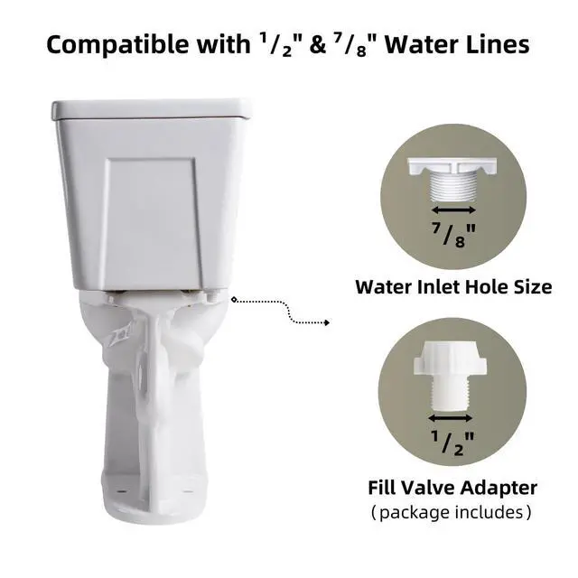 Alt view image 6 of 6 - Tall Toilets For Seniors 21 Inch, Comfort & High Toilet, Elongated Bowl and Soft-Close Seat, 1.28 GPF Extra Tall Handicap Toilet with Efficient Siphonic Flush & 12" Rough-In