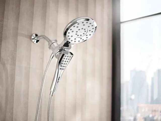 Alt view image 3 of 6 - 220C3EP Verso Eight-Function 7" Diameter Spray Head Standard With Handshower with Eco Performance, Chrome, 72" Hose