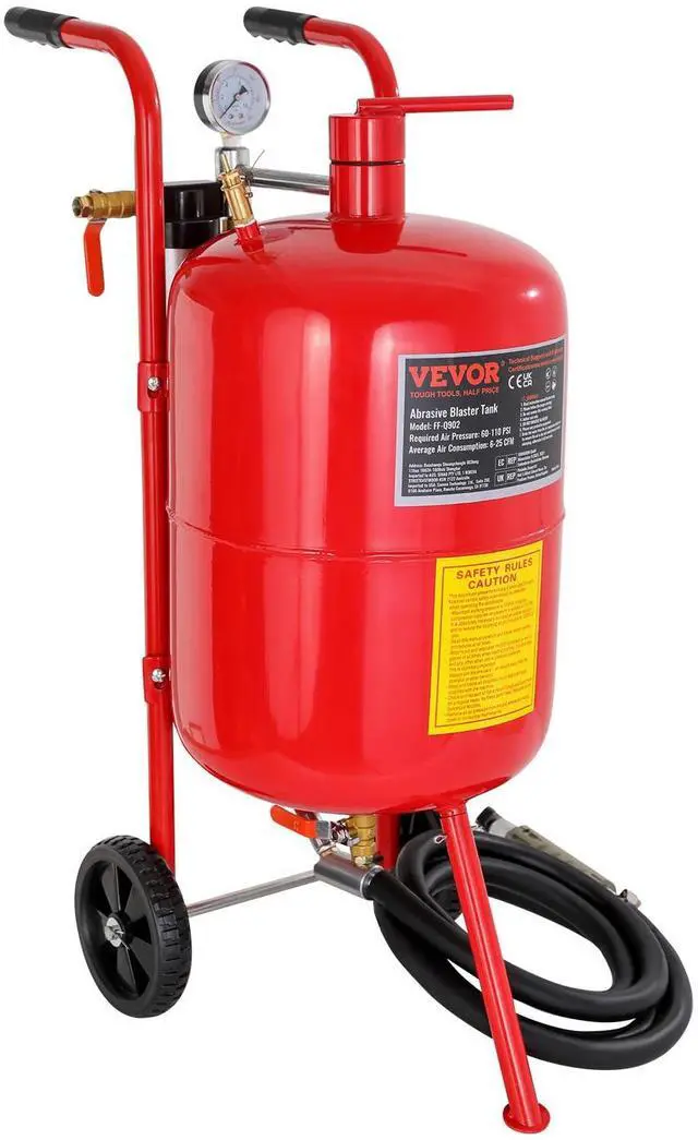 Main image of Sand Blaster 10Gal Pot Sandblaster, 125 Psi Pressure Sand Blasting Complete Kit for Paint, Stain, Rust Removal and Special Surface Treatment of Material