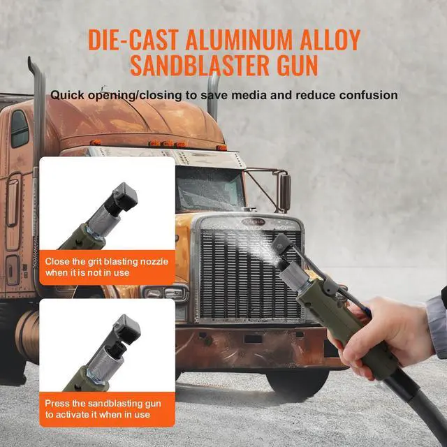 Alt view image 4 of 6 - Sand Blaster 10Gal Pot Sandblaster, 125 Psi Pressure Sand Blasting Complete Kit for Paint, Stain, Rust Removal and Special Surface Treatment of Material