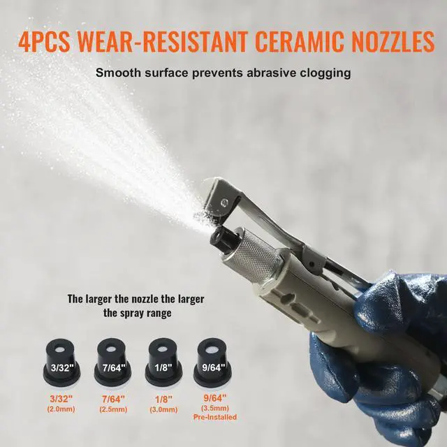 Alt view image 5 of 6 - Sand Blaster 10Gal Pot Sandblaster, 125 Psi Pressure Sand Blasting Complete Kit for Paint, Stain, Rust Removal and Special Surface Treatment of Material