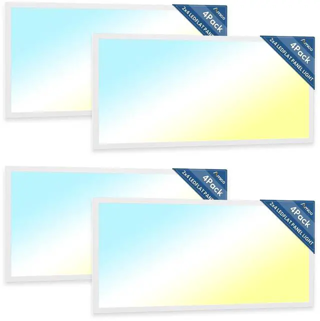 Main image of 4 Pack 2x4 LED Flat Panel Light 30/35/45W 5500lm Adjustable, 0-10V Dimmable LED Drop Ceiling Light Fixtures, 3500K/4000K/5000K Selectable for Office - ETL FCC Listed