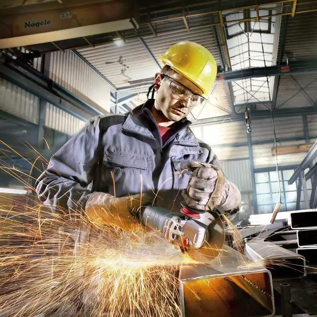 Alt view image 2 of 6 - Metabo 6-Inch Angle Grinder | 13.5 Amp | 9,600 RPM | Electronics | Non-locking Paddle Switch | WEP 15-150 Quick