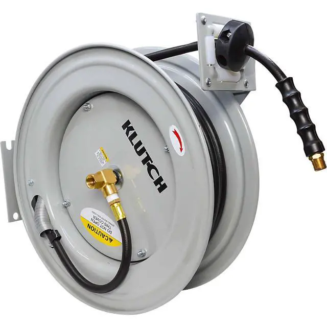 Alt view image 6 of 6 - Auto-Rewind Air Hose Reel, with 3/8in. x 75ft. Rubber Hose, 300 PSI, Model# TLEXR3875-NT