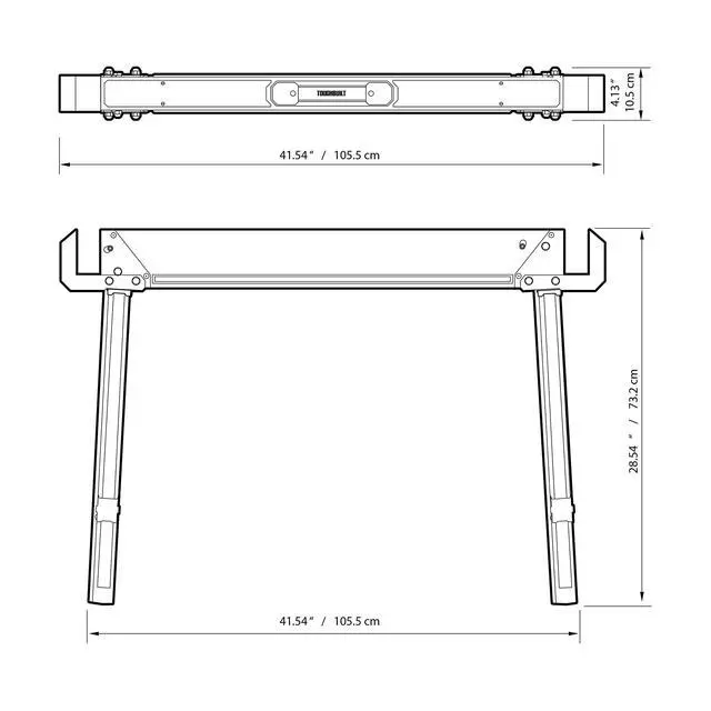 Alt view image 3 of 6 - Folding Sawhorse, Durable & Adjustable Portable Jobsite Work Support with 2x4 Lumber Compatibility for Construction, 2 Pack (TB-C500-2)