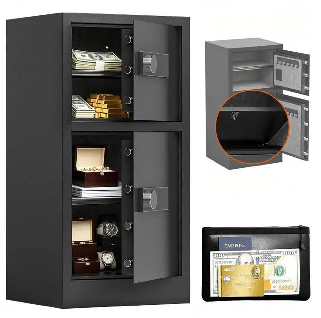 Main image of 8.6 Cu Ft Extra Large Home Safe with Fireproof and Waterproof Bag,Heavy Duty Double Door Security Safe Box with Removable Shelves,Digital Safes with Hidden Lock Box for Cash Files Office