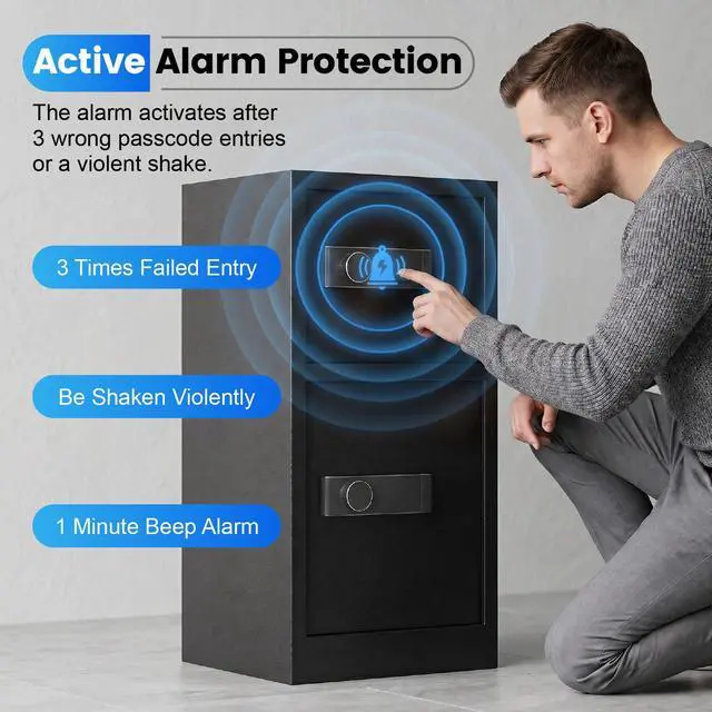 Alt view image 6 of 6 - 8.6 Cu Ft Extra Large Home Safe with Fireproof and Waterproof Bag,Heavy Duty Double Door Security Safe Box with Removable Shelves,Digital Safes with Hidden Lock Box for Cash Files Office