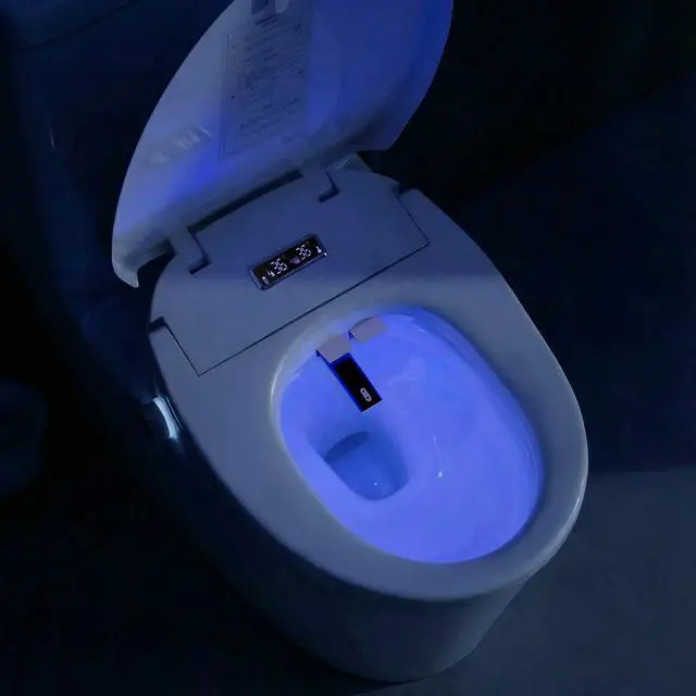 Alt view image 2 of 6 - Smart Heated Toilet Seat for Short V-Shaped Toilets Bidet Warm Water Wash, Self-Cleaning Nozzle, Warm Air Dryer, Deodorizer, Soft-Close Lid, LED Night Light & Remote Control, Easy Install