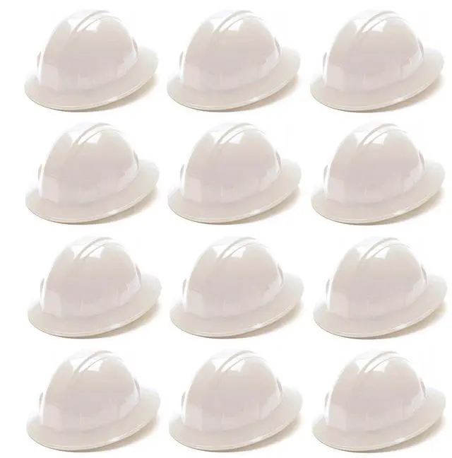 Main image of HP24110 Full Brim Hard Hat 4-Point Ratchet Suspension, White (12-Pack)