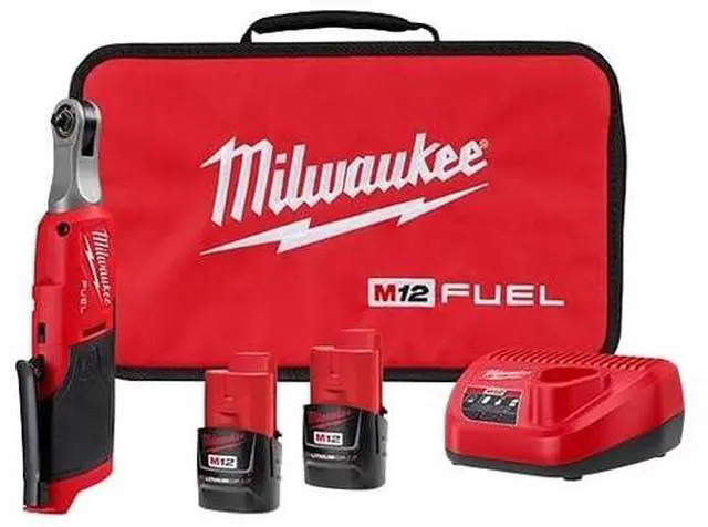 Main image of 2566-22 M12 FUEL Brushless Lithium-Ion 1/4 in. Cordless High Speed Ratchet Kit with 2 Batteries (2 Ah)