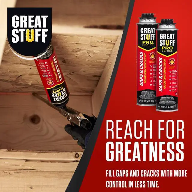 Alt view image 5 of 6 - Gaps & Cracks 24 oz Complete Kit 12-Pack Foam Sealant with AWF PRO 8 in Professional Spray Foam Gun & 2 Cans of Cleaner