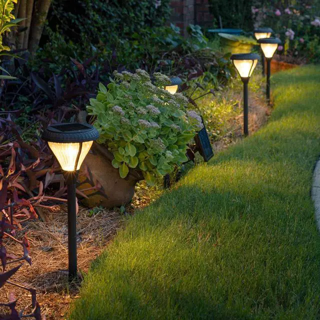 Alt view image 2 of 6 - Premier Outdoor Pathway Garden Landscape Light with 2 Color LEDs, Warm White and Bright White, Black, Heavy Duty Cast Aluminum, 50 Lumens, 8-Pack (239iP890080)