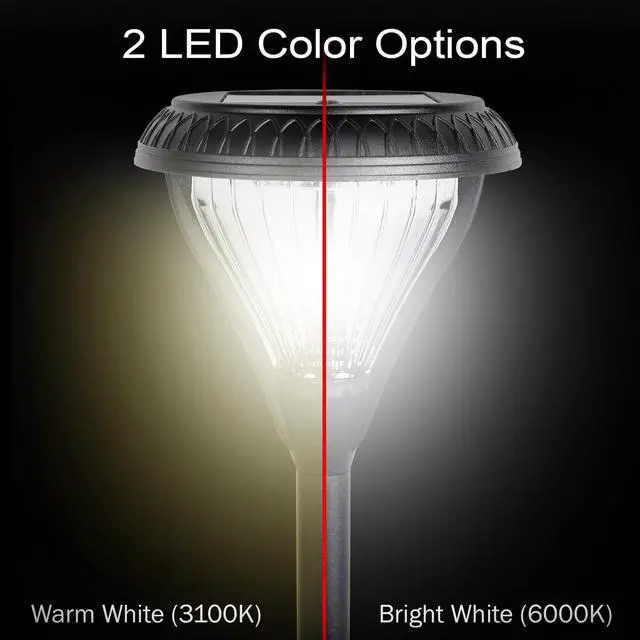 Alt view image 6 of 6 - Premier Outdoor Pathway Garden Landscape Light with 2 Color LEDs, Warm White and Bright White, Black, Heavy Duty Cast Aluminum, 50 Lumens, 8-Pack (239iP890080)