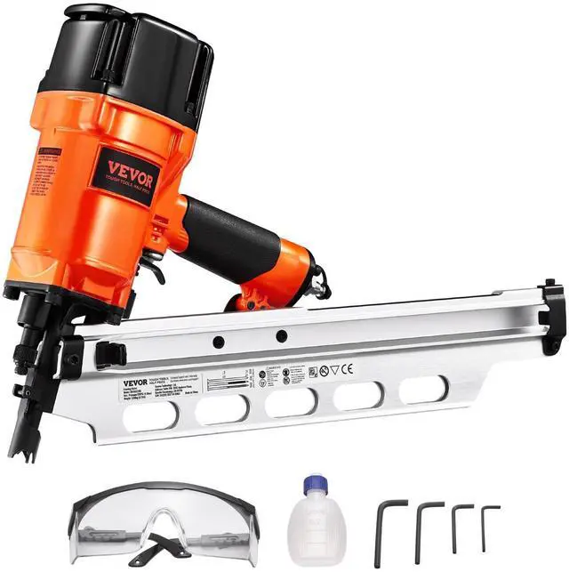 Main image of Framing Nailer, 2" to 3-1/2" 21 Degree Full Round Head Pneumatic Framing Nailer with Dual Trigger Modes & Tool-Less Depth Adjustment, 80-120PSI Pro Air Nail Gun for Framing Flooring Decking