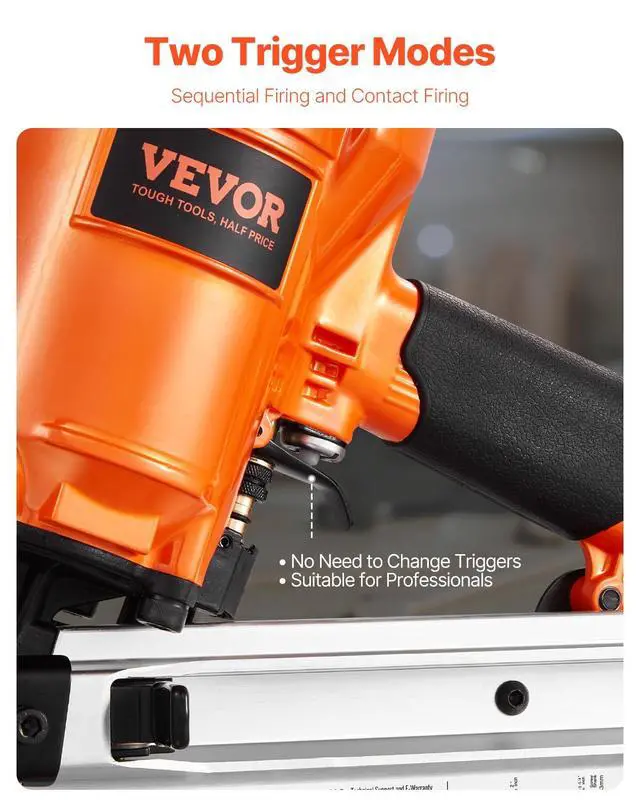 Alt view image 4 of 6 - Framing Nailer, 2" to 3-1/2" 21 Degree Full Round Head Pneumatic Framing Nailer with Dual Trigger Modes & Tool-Less Depth Adjustment, 80-120PSI Pro Air Nail Gun for Framing Flooring Decking