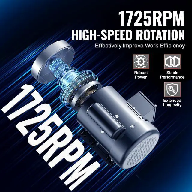 Alt view image 3 of 6 - 1HP Electric Motor 1725 RPM, AC 115V/230V, 56C Frame, Air Compressor Motor Single Phase, 5/8" Keyed Shaft, CW/CCW Rotation for Agricultural Machinery and General Equipment